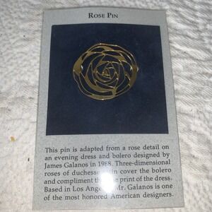 VINTAGE James Galanos Rose Pin LACMA Museum